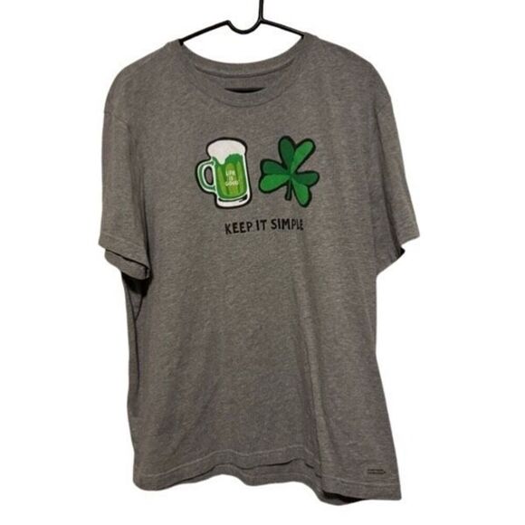 Life Is Good Crusher Keep It Simple Shamrock Size XL T-Shirt - Picture 1 of 5